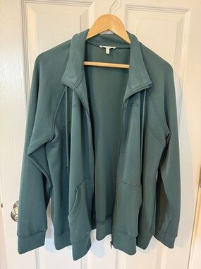 Maurices Teal Green Zip-Up Scuba knit Jacket